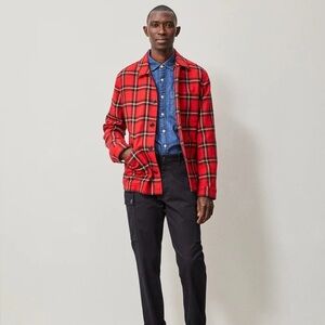 Todd Snyder Red and Black Plaid Virgin Wool Chore Coat